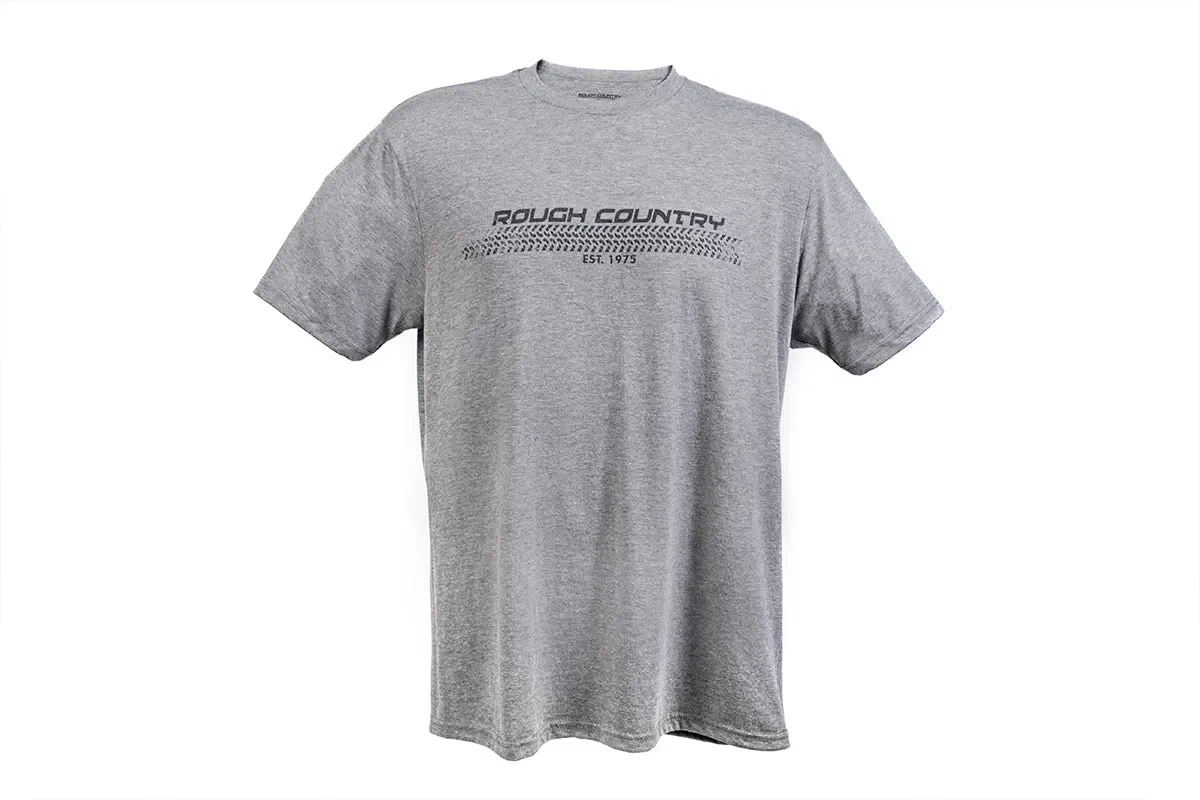 Rough Country T-Shirt - Horizontal Tread - Grey - XL - 84077XL